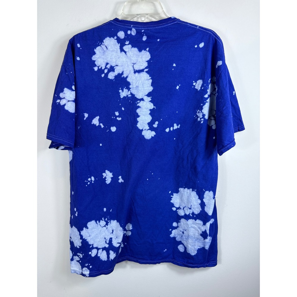 Metallica Graphic T-Shirt Blue Bleach Dye‎ Skull Rock In Vertigo Band Tee Large - Picture 4 of 4
